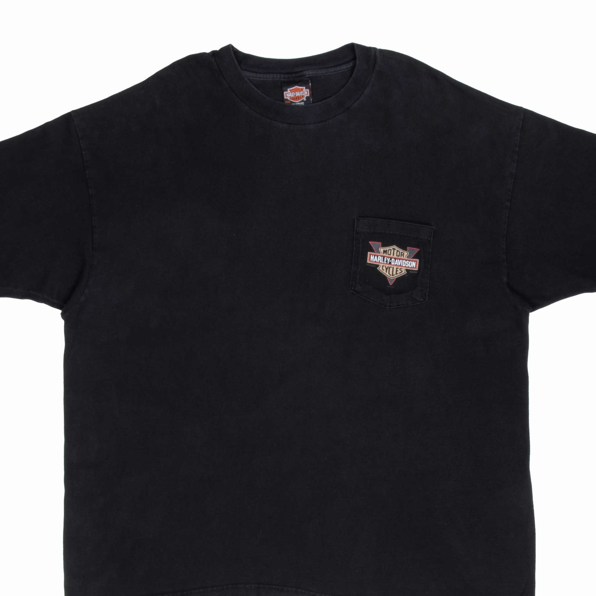 Roomy Comfort Athletic and Cool VINTAGE HARLEY DAVIDSON FT COLLINS CO 2000 POCKET TEE SHIRT SIZE 2XL MADE IN USA