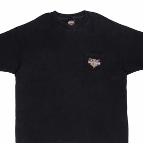 Roomy Comfort Athletic and Cool VINTAGE HARLEY DAVIDSON FT COLLINS CO 2000 POCKET TEE SHIRT SIZE 2XL MADE IN USA