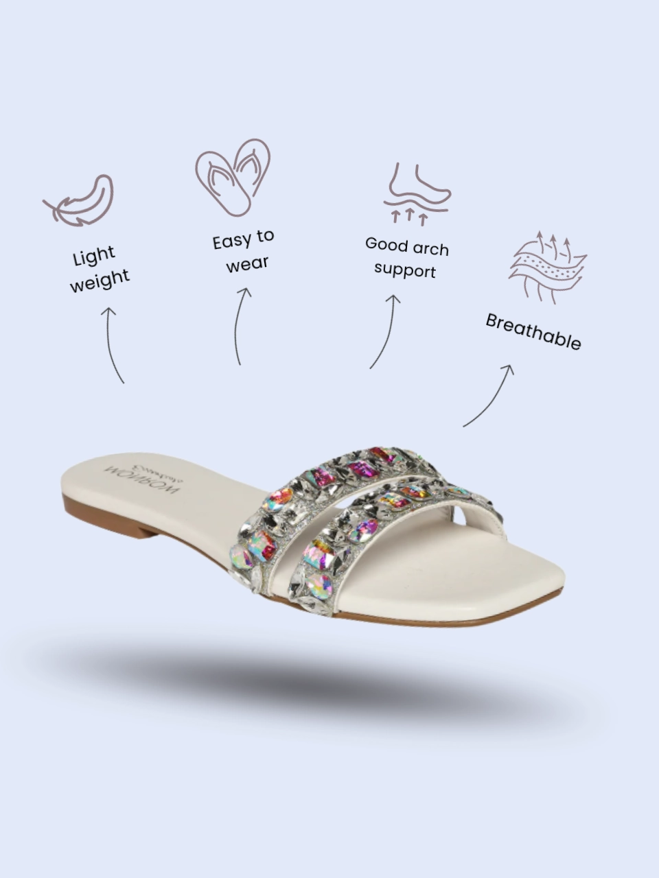 Closed Toe Shoes Pointed Pumps Lacey White Flats