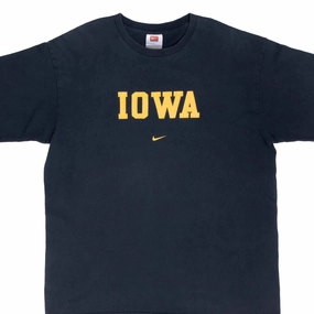 VINTAGE NIKE NCAA UNIVERSITY OF IOWA 2000S TEE SHIRT SIZE LARGE MADE IN USA Modern and Soft