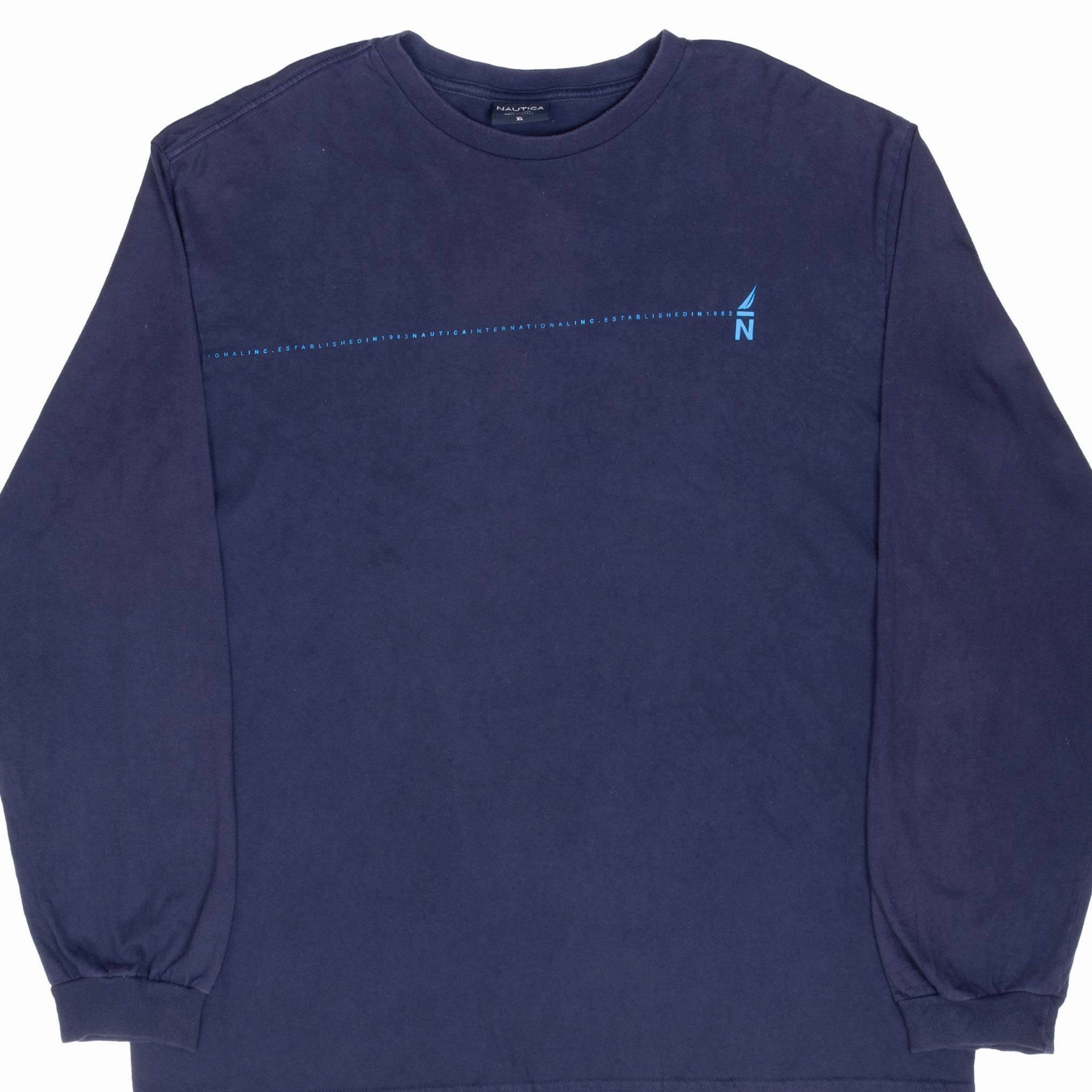 VINTAGE NAUTICA BLUE LONG SLEEVE TEE SHIRT 2000S XL Cozy Vibe