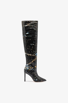 Larroud?? x Libertine Boot In Black LAX Printed Leather EasyToClean