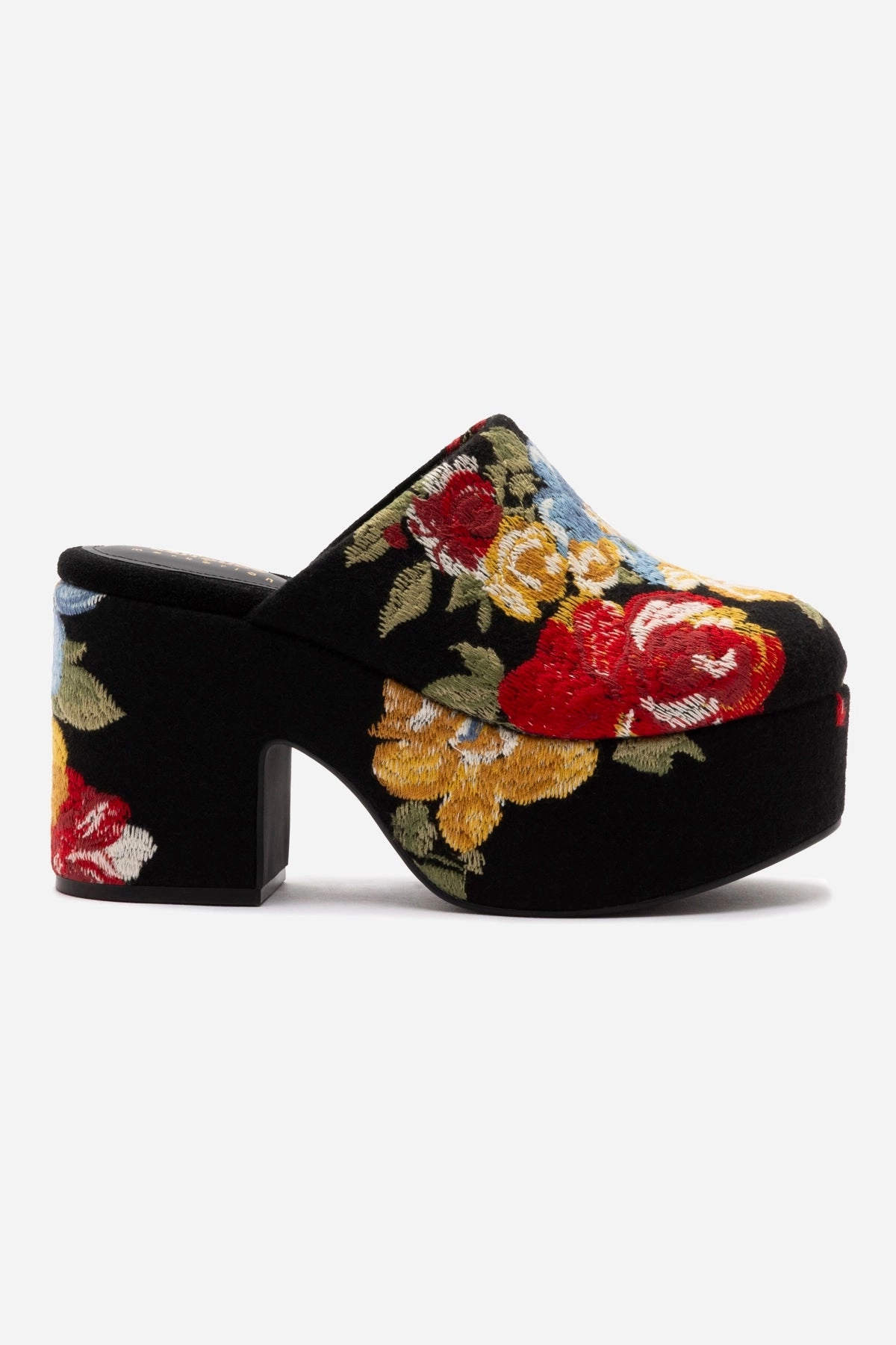 Classic Dress Shoes Cool Appeal Larroud?? x Markarian Miso Clog In Floral Embroidery Black Fabric
