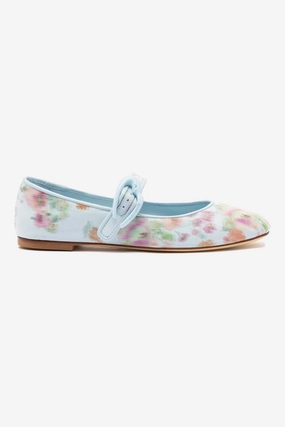 Fit Glow Beach Step Larroud?? x Markarian Verona Ballet Flat In Apple Blue Floral Ikat
