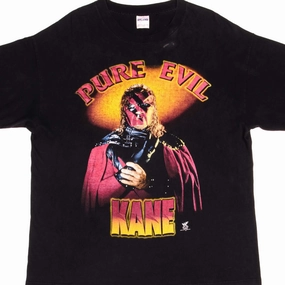VINTAGE WWF PURE EVIL KANE TEE SHIRT 1992 SIZE XL Ribbed Collar Design