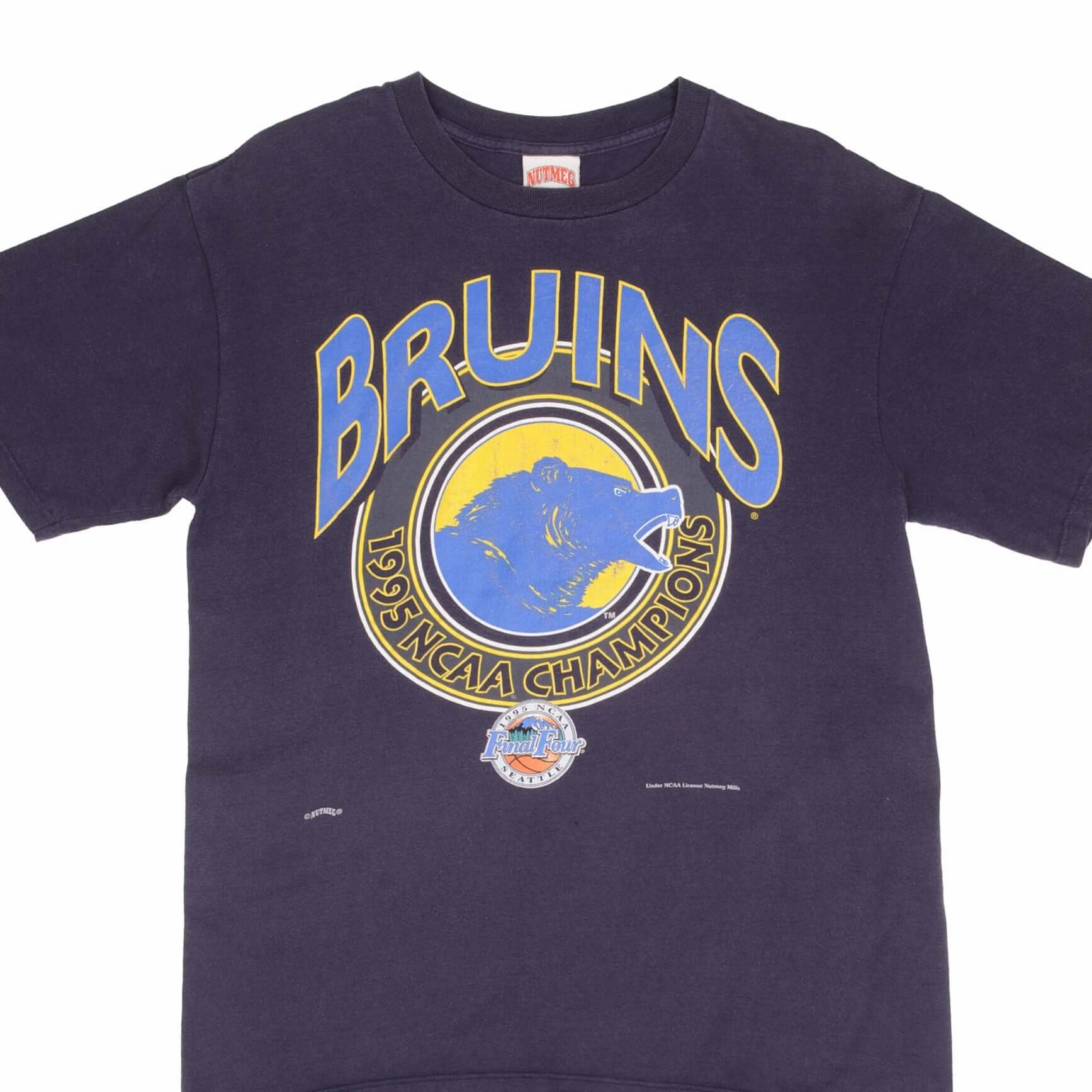 VINTAGE NCAA UCLA BRUINS BASKETBALL CHAMPIONS 1995 TEE SHIRT LARGE MADE IN USA UVProtectionFinish Retro Style