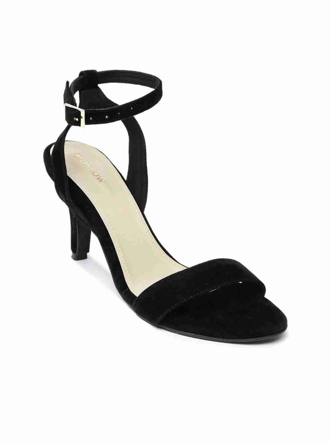 Bold Detail Clear Heels LBB Black Perfect Kitten Heel
