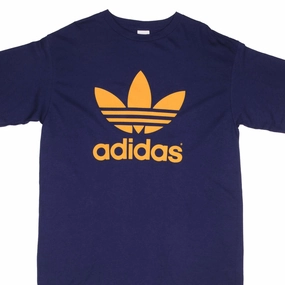 Cozy Fit Design VINTAGE ADIDAS SPELLOUT 1990S NAVY BLUE TEE SHIRT SIZE LARGE MADE IN USA