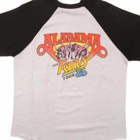 VINTAGE ALABAMA THE FANS TOUR TEE SHIRT 1986 SIZE MEDIUM MADE IN USA Non Irritating Collar Slim Fit Wear