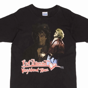 VINTAGE ROD STEWART VAGABOND TOUR 1991 1992 TEE SHIRT SIZE LARGE MADE IN USA Casual Fit Light Breeze