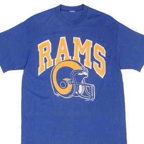 VINTAGE NFL LOS ANGELES RAMS TEE SHIRT EARLY 1990S SIZE LARGE Wrinkle Free Fabric Anti-static