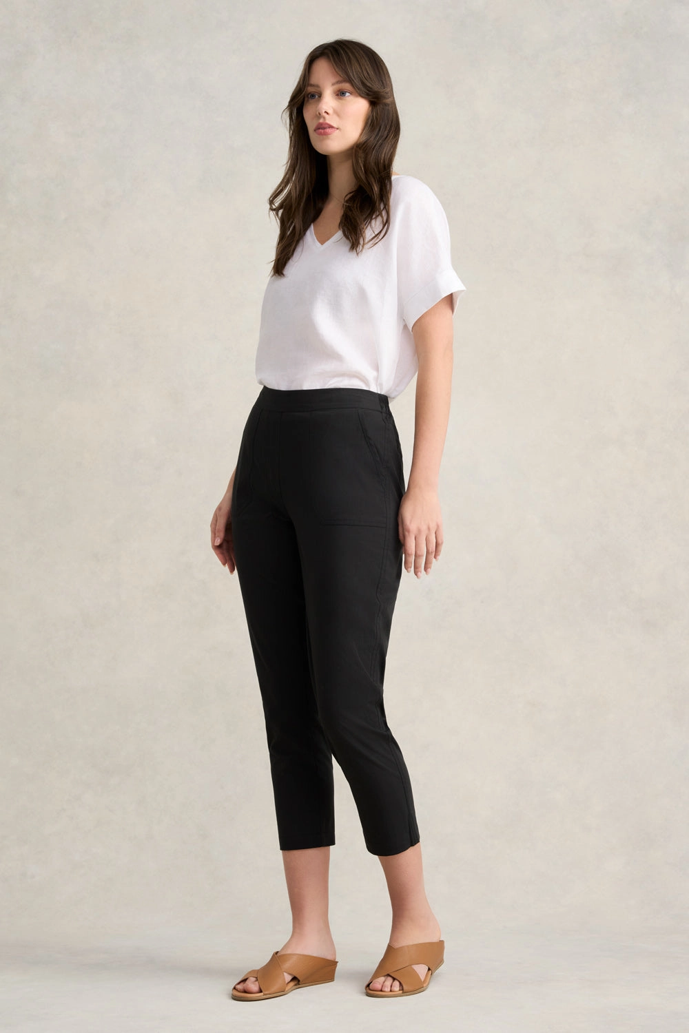 Lightweight Cotton Pant - Black Flexible Fit
