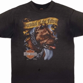 Layer-Friendly VINTAGE 3D EMBLEM HARLEY DAVIDSON PITBULL TEE SHIRT 1991 MEDIUM MADE IN USA