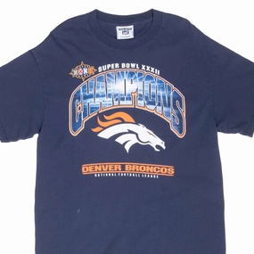VINTAGE NFL DENVER BRONCOS SUPERBOWL XXXII CHAMPS 1998 TEE SHIRT LARGE MADE USA Classic Look Active Wearable