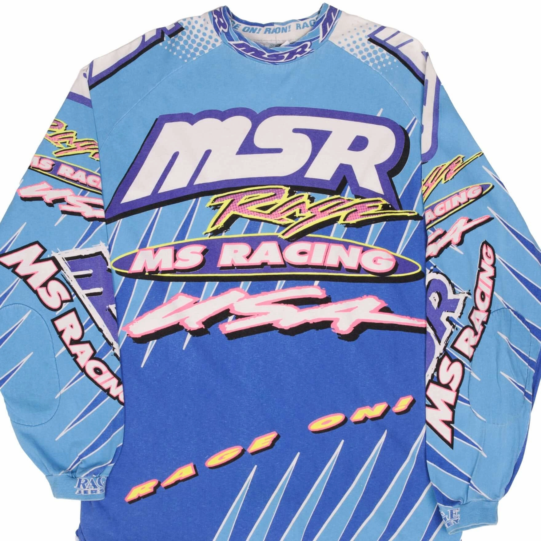 VINTAGE MOTOCROSS MSR RACING RAGE LONG SLEEVES TEE SHIRT 1990S XL MADE IN USA Chic Smart Anti Perspiration Lining