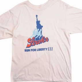 VINTAGE NY RACE RUN FOR LIBERTY III TEE SHIRT 1986 SIZE MEDIUM MADE IN USA Skin Friendly Lining Bold Statement
