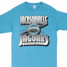 Quick Layer Fit VINTAGE NFL JACKSONVILLE JAGUARS BANNED LOGO TEE SHIRT 1994 LARGE MADE IN USA