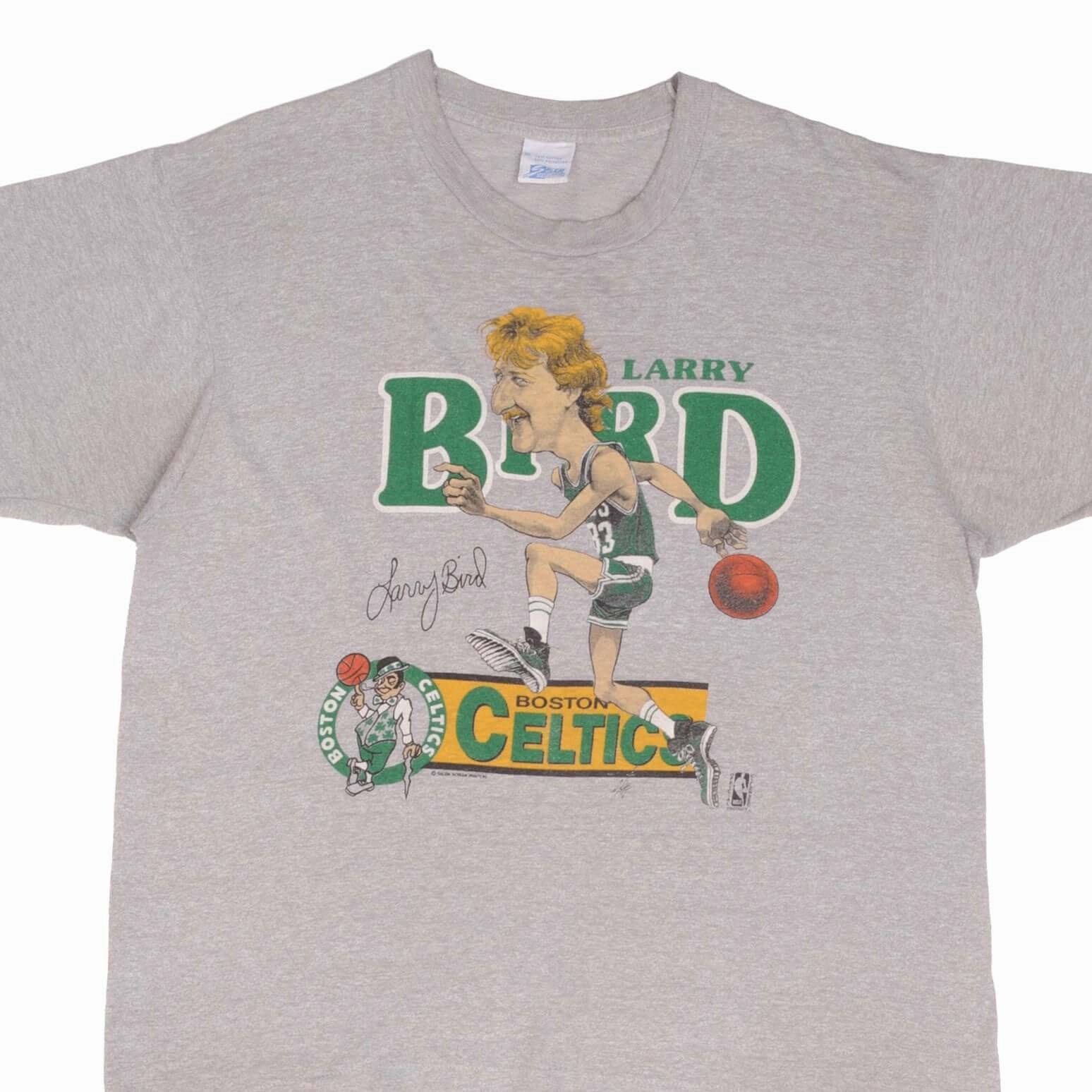 VINTAGE NBA BOSTON CELTICS LARRY BIRD 1980S TEE SHIRT SIZE LARGE MADE IN USA Comfortable Stretch Office Casual