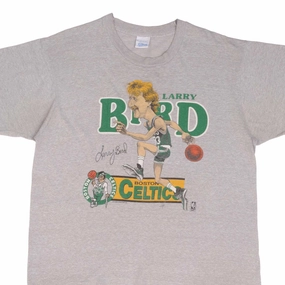 VINTAGE NBA BOSTON CELTICS LARRY BIRD 1980S TEE SHIRT SIZE LARGE MADE IN USA Comfortable Stretch Office Casual