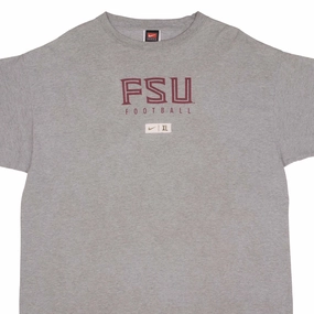 VINTAGE NIKE NCAA FLORIDA STATE UNIVERSITY FOOTBALL TEE SHIRT 1990S SIZE XL Linen blend