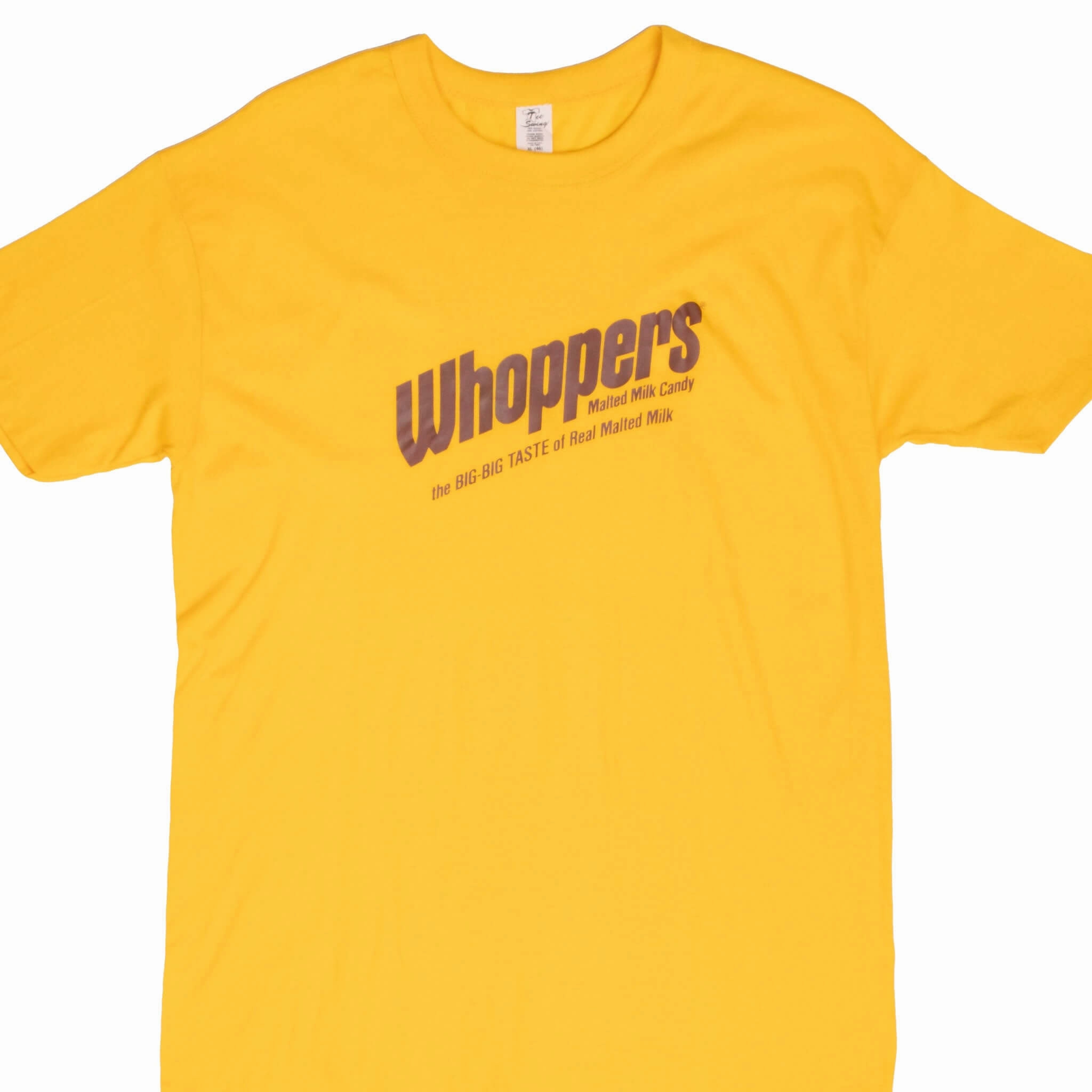 Weekend Wear VINTAGE WHOOPERS CANDY YELLOW TEE SHIRT 1980S MEDIUM MADE IN USA DEADSTOCK