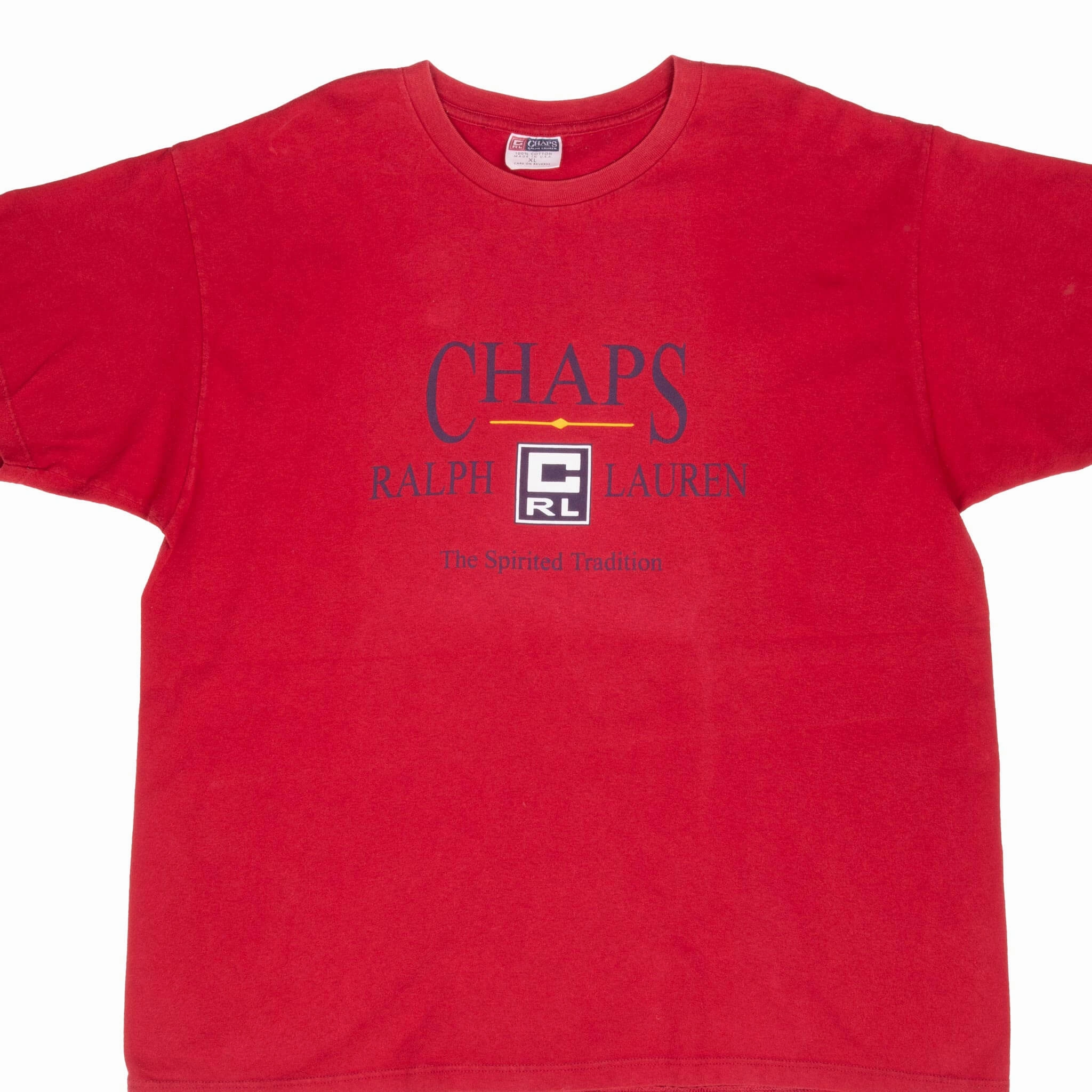 VINTAGE CHAPS RALPH LAUREN RED TEE SHIRT 1990S XL MADE IN USA Comfy Look Wear