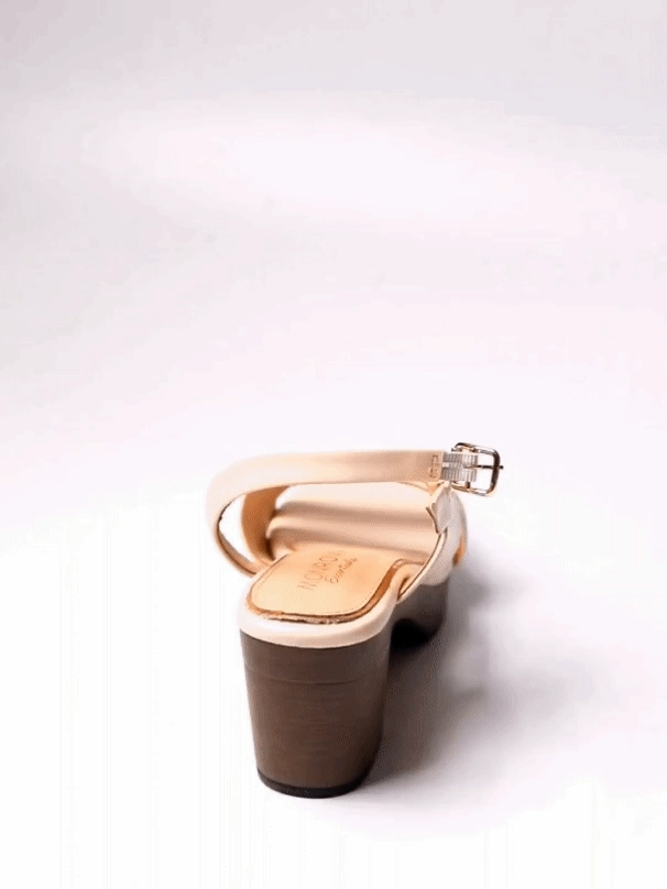 Heel shoes Cute Party Heels Lydia Beige Block Heels