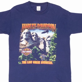 VINTAGE HARLEY DAVIDSON MT RUSHMORE SAN DIEGO TEE SHIRT 1982 LARGE MADE IN USA Non Restrictive Silhouette