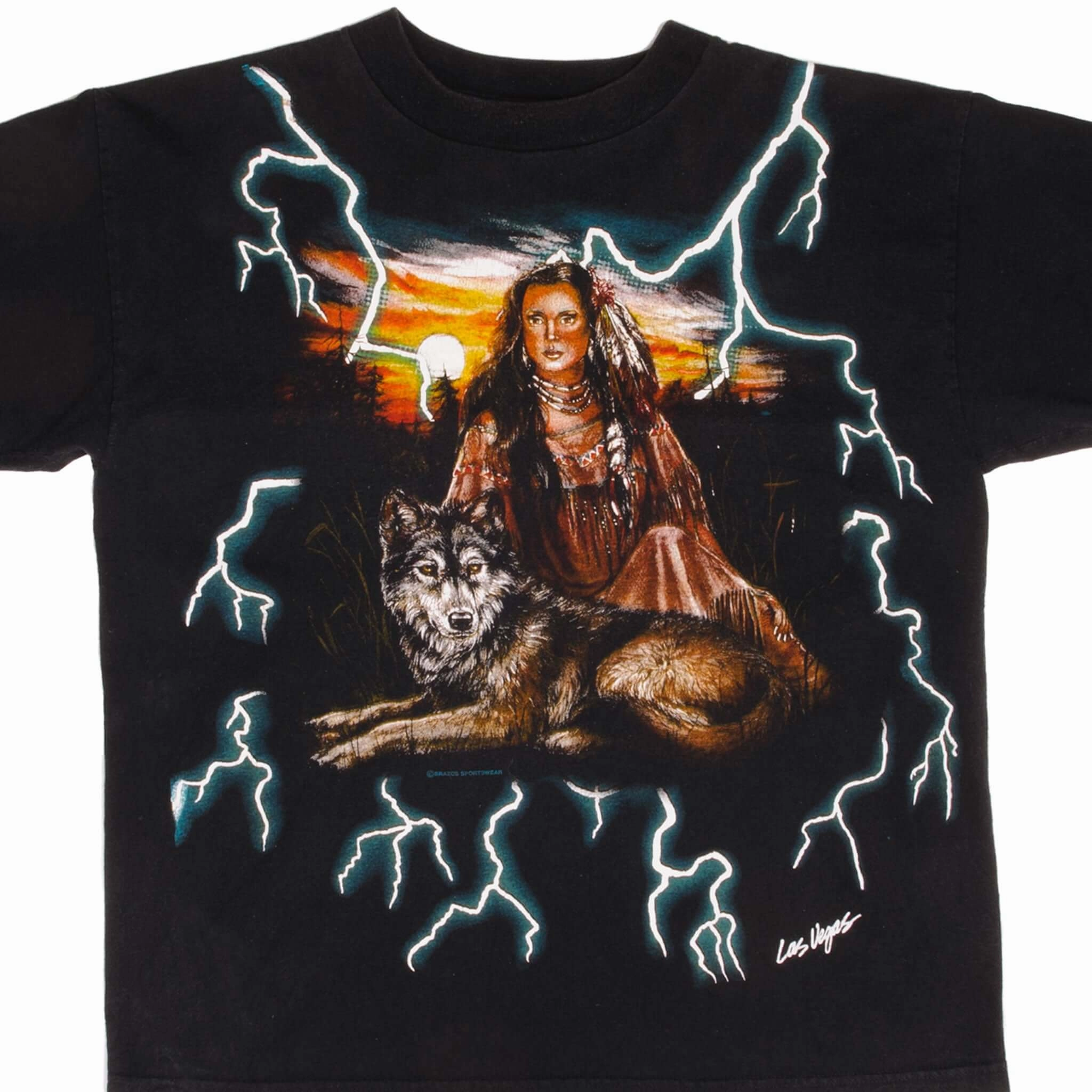 Timeless Look Wear VINTAGE ALL OVER PRINT USA THUNDER LAS VEGAS TEE SHIRT 1990S SIZE LARGE