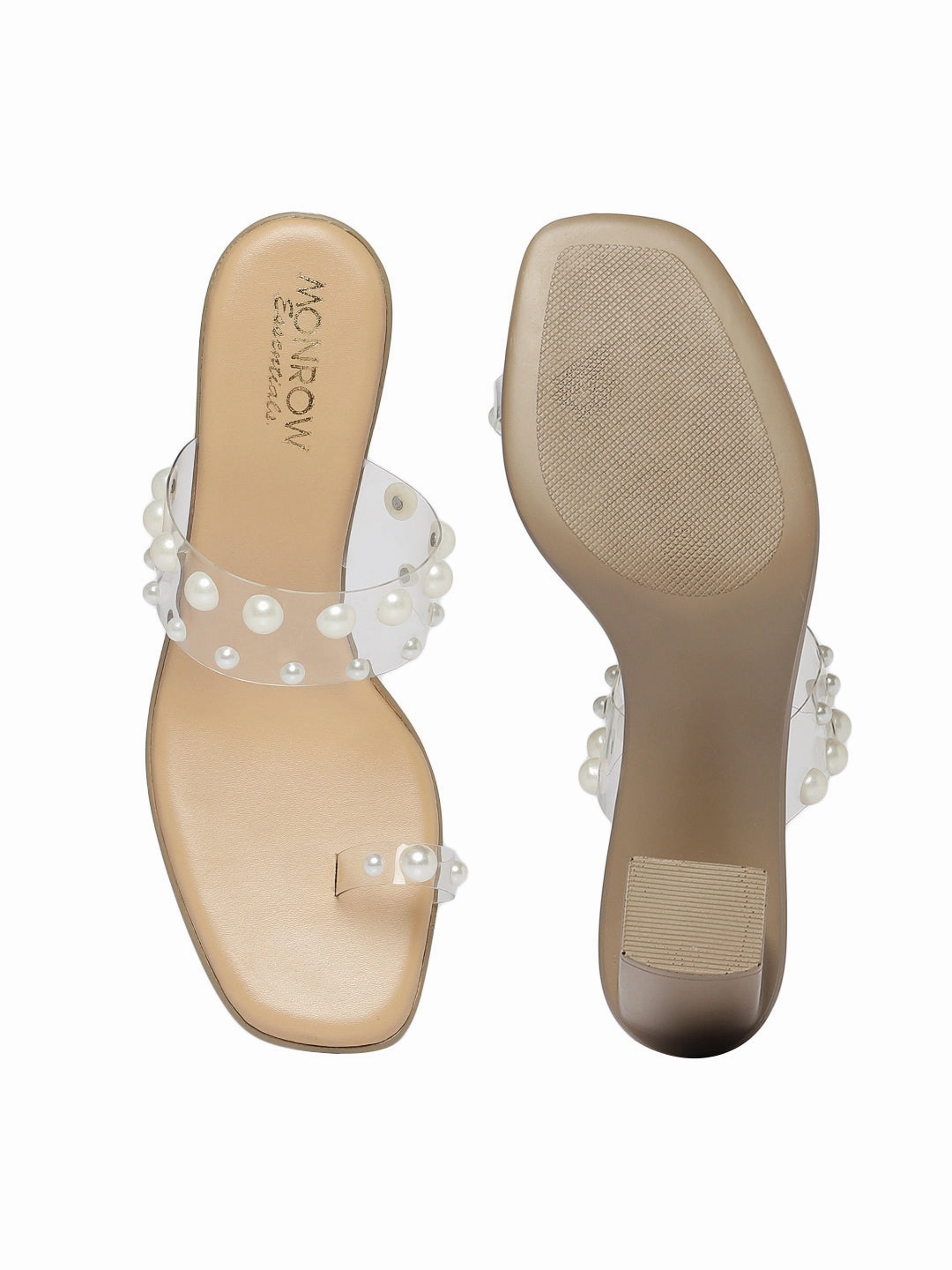 Margot Beige Block Heels Chic Heeled Booties Platform Heels