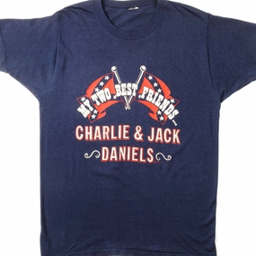 Sporty Appeal Casual Style Wear VINTAGE CHARLIE & JACK DANIELS TEE SHIRT SIZE MEDIUM