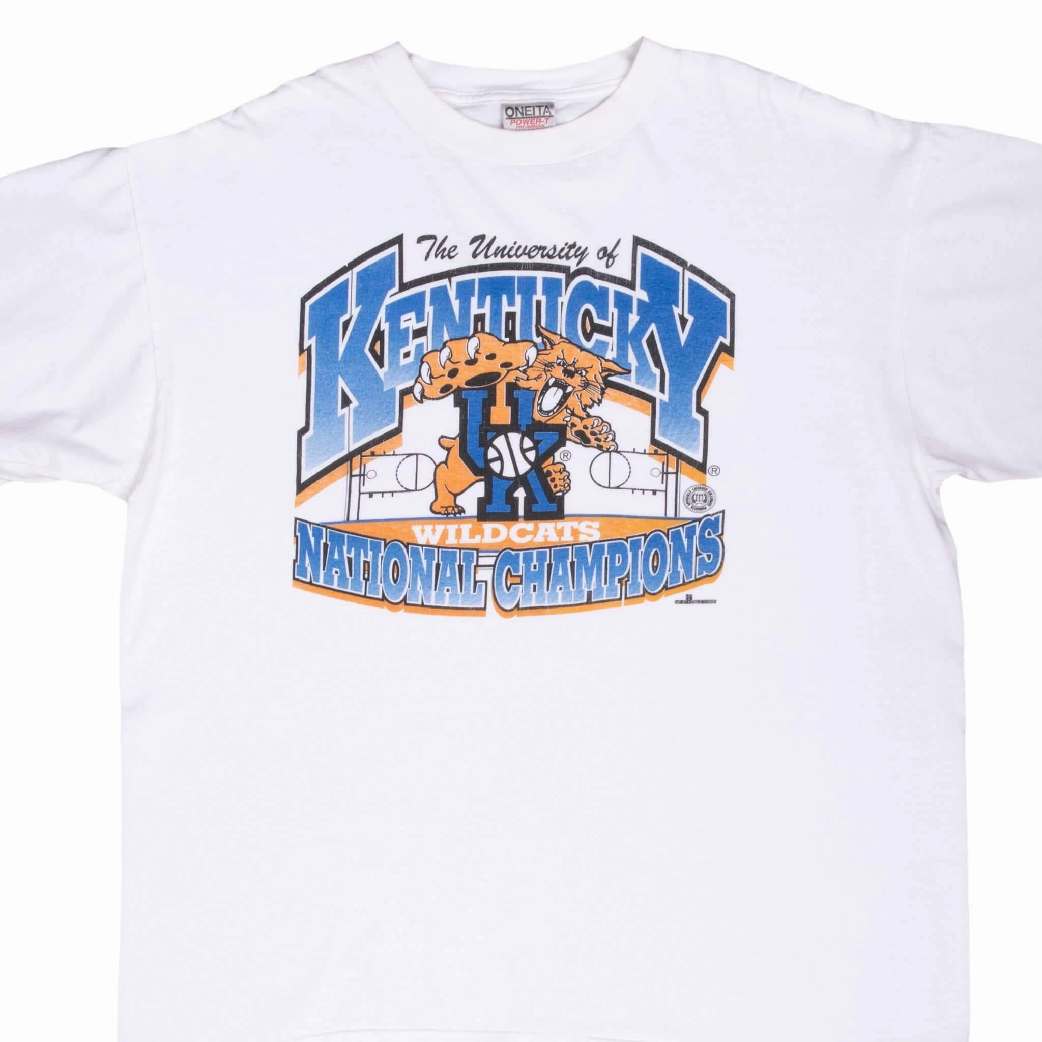 Microfiber texture VINTAGE NCAA KENTUCKY WILDCATS BASKETBALL 1990S TEE SHIRT XL