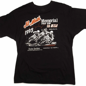GarmentDyedTexture VINTAGE HARLEY DAVIDSON MEMORIAL PRO AM AMA TEE SHIRT 1993 MEDIUM MADE IN USA