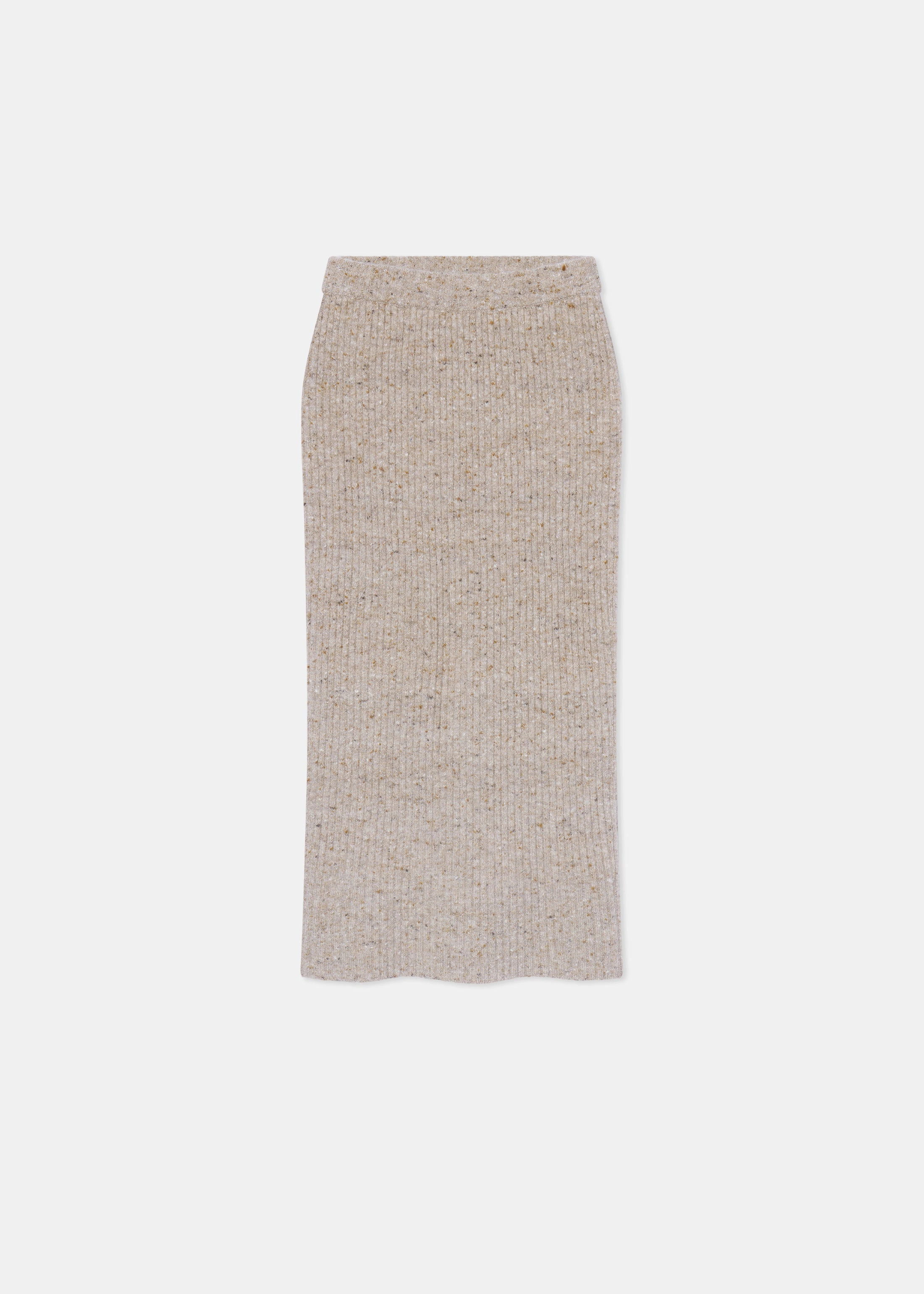 Midi Knit Skirt in Wool Cashmere - Antelope Wrinkle Recovery Fabric Merino Wool