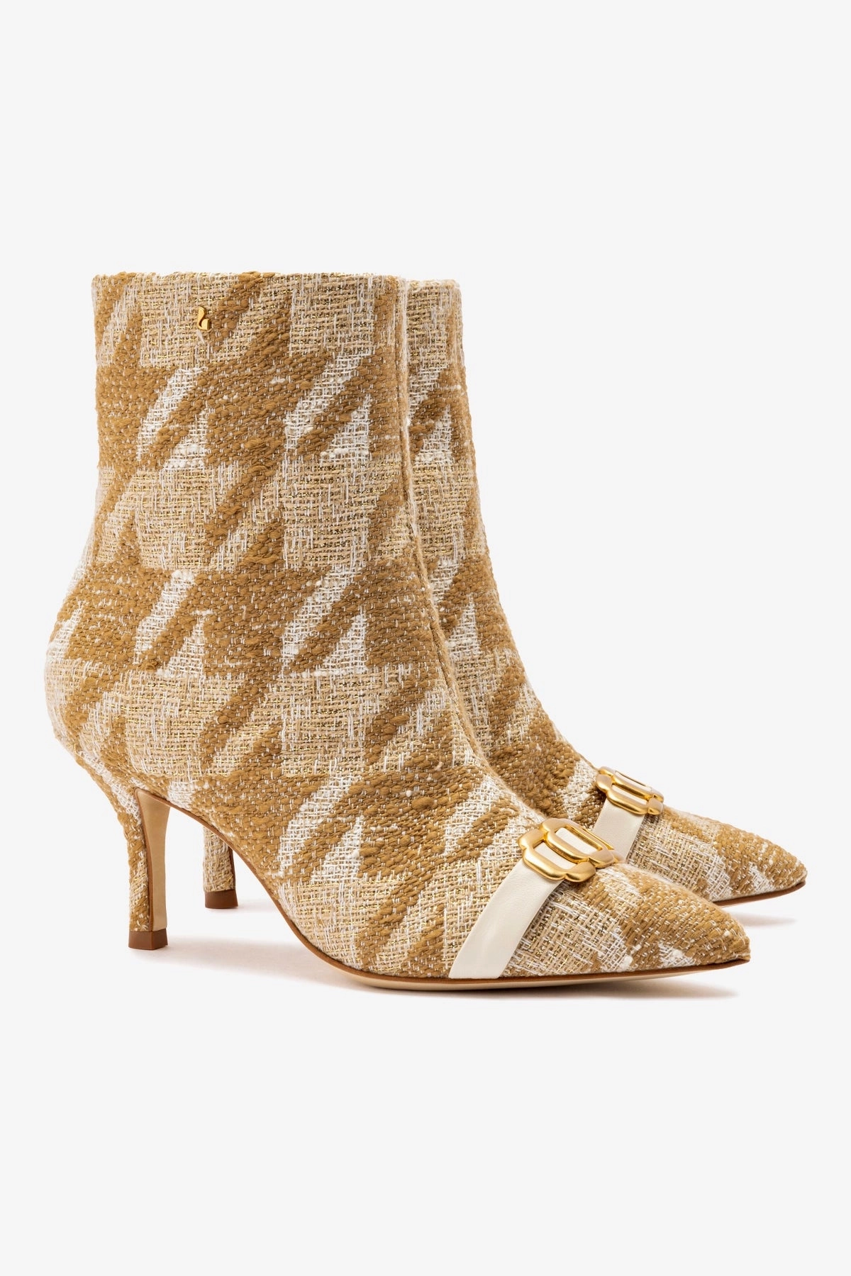 Mini Kate Boot In Latte Houndstooth Fabric Utility Design
