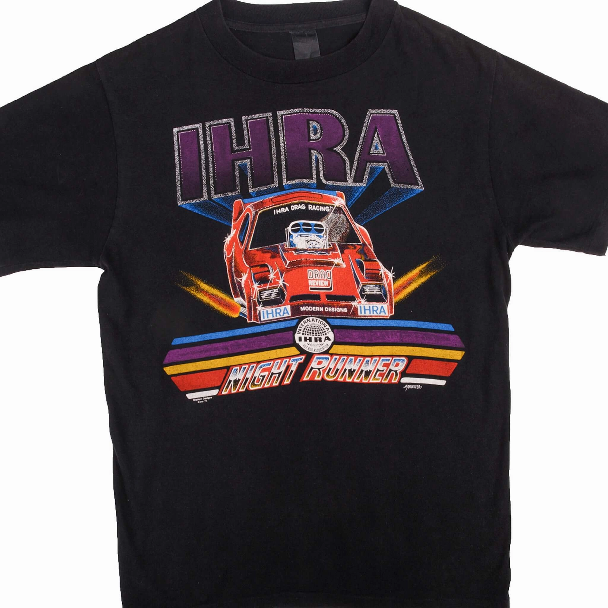 Textured Surface VINTAGE RACING IHRA DRAG RACING NIGHT RUNNERS 1982 TEE SHIRT MEDIUM MADE IN USA