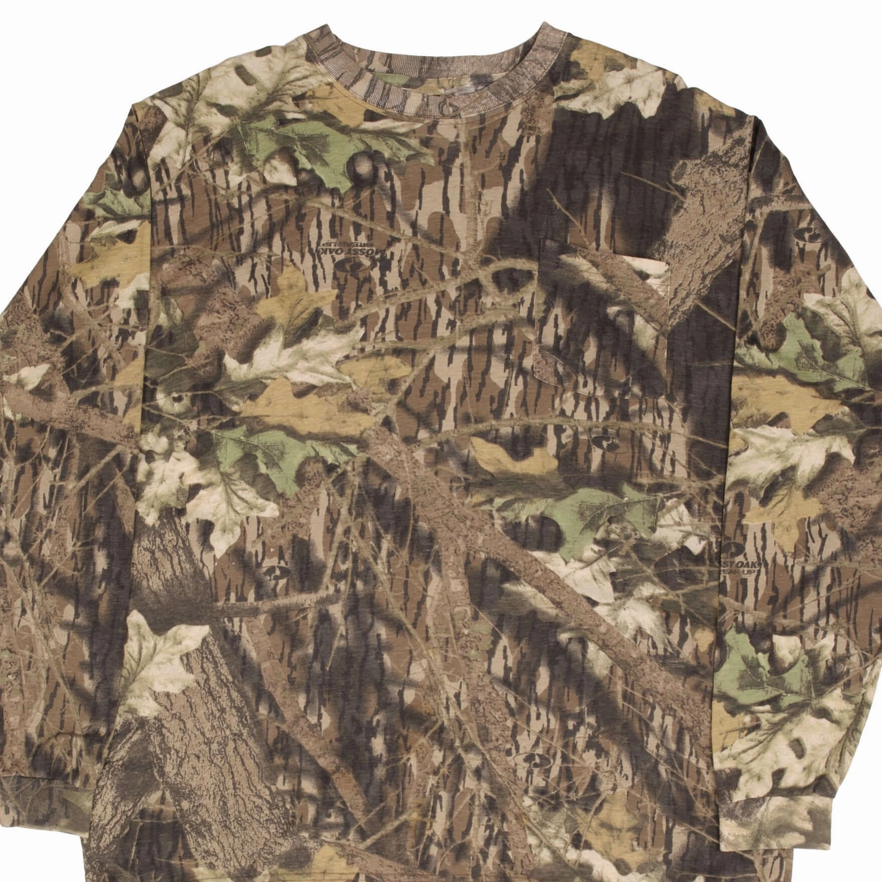 VINTAGE HUNTING MOSSY OAK BREAK UP CAMO LONG SLEEVE POCKET TEE SHIRT SIZE XL Everyday Casual