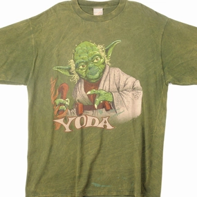 VINTAGE STAR WARS YODA  TEE SHIRT SIZE LARGE MADE IN USA Non Toxic Printing Holiday Wear