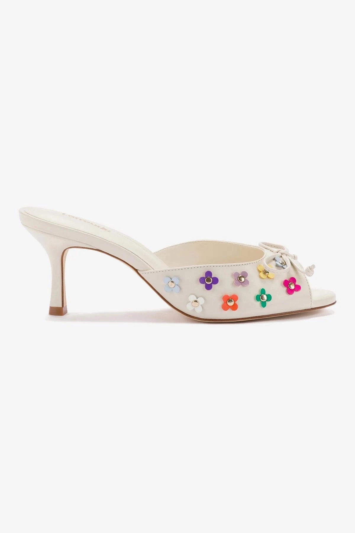 Casual Relaxation Choice Easy Clean Surface Jasmine Mule In Ivory and Multicolor Leather