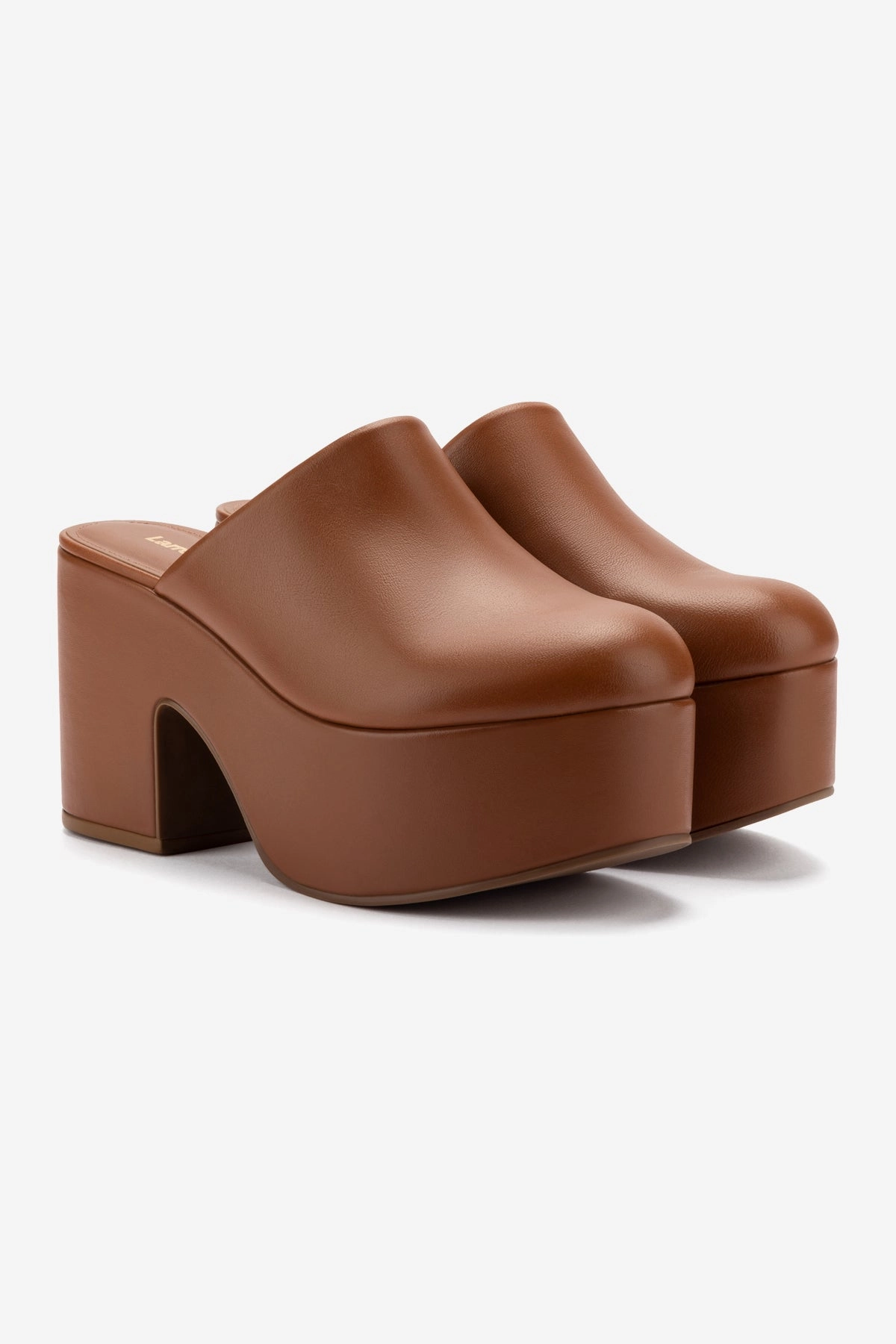 Comfort Choice Miso Platform Clog In Caramel Leather