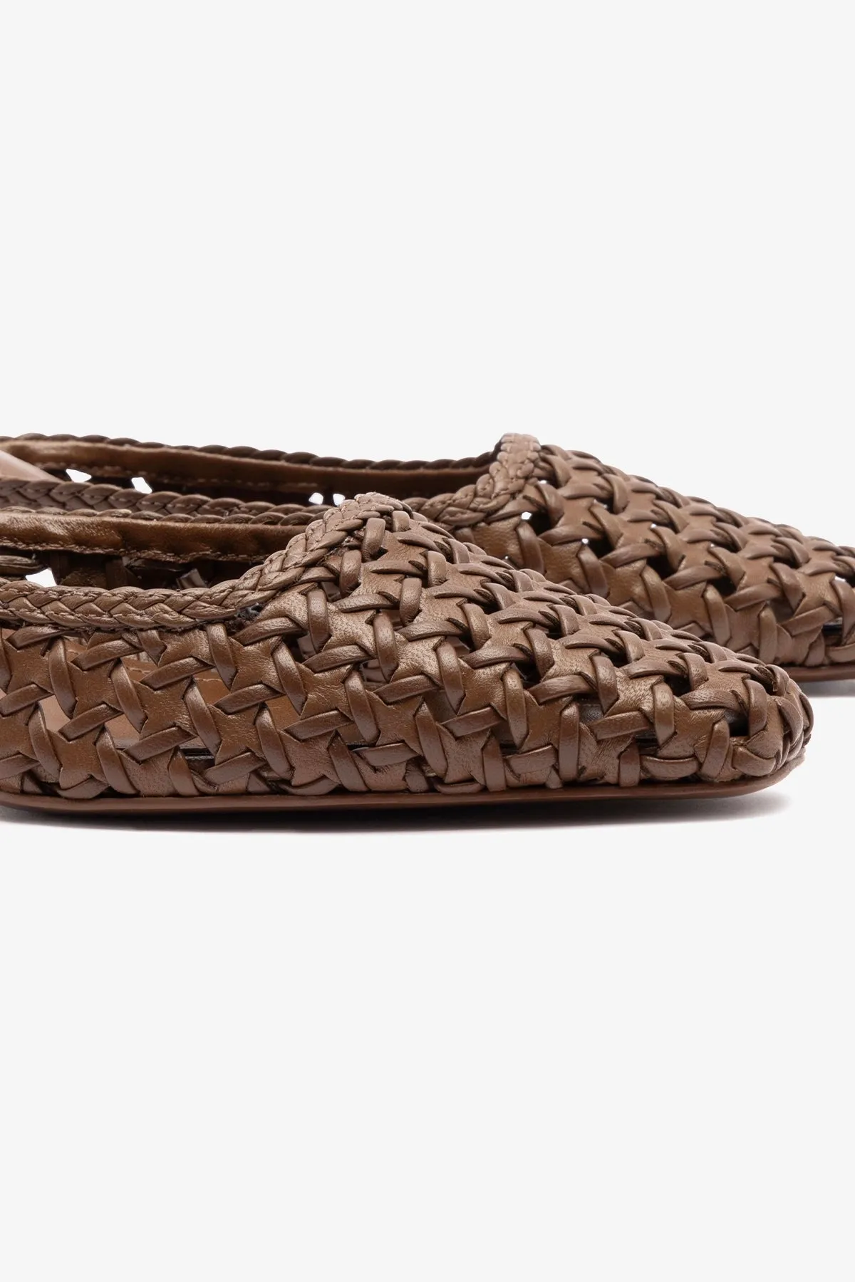 Active Lifestyle Amal Macrame Mule In Burnt Umber Leather