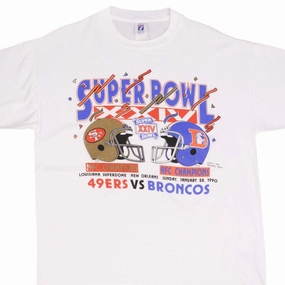 Casual Vibe VINTAGE NFL 49ERS VS BRONCOS SUPERBOWL XXIV 1990 TEE SHIRT XL MADE IN USA