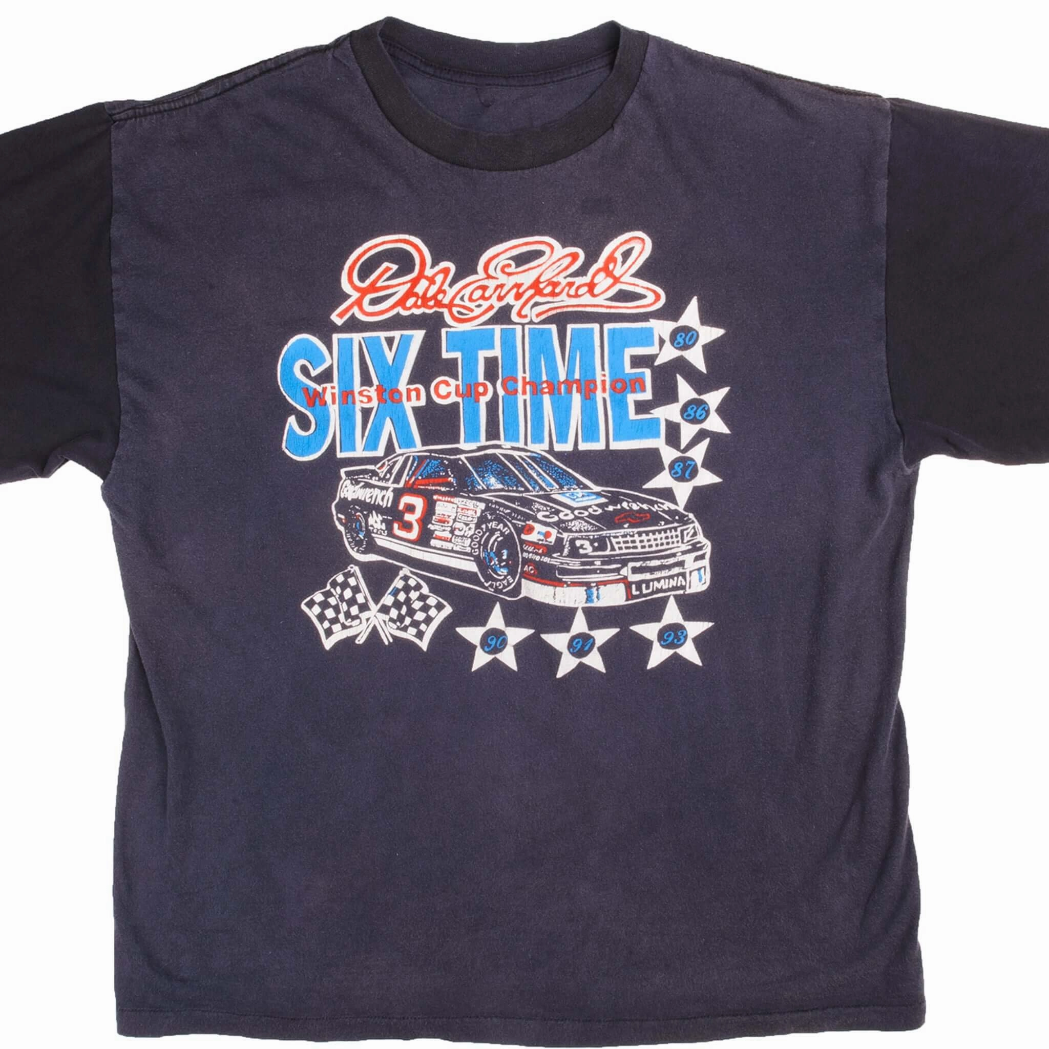 Lightweight Wear VINTAGE NASCAR DALE EARNHARDT SIX TIME WINSTON CHAMPION 1993 TEE SHIRT SIZE XL