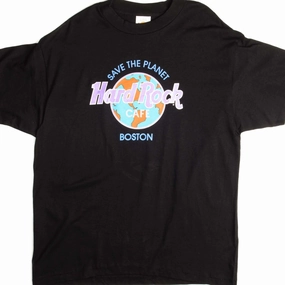Moisture Control Fabric Relaxed Vibes VINTAGE HARD ROCK CAFE SAVE THE PLANET BOSTON TEE SHIRT SIZE XL MADE IN USA