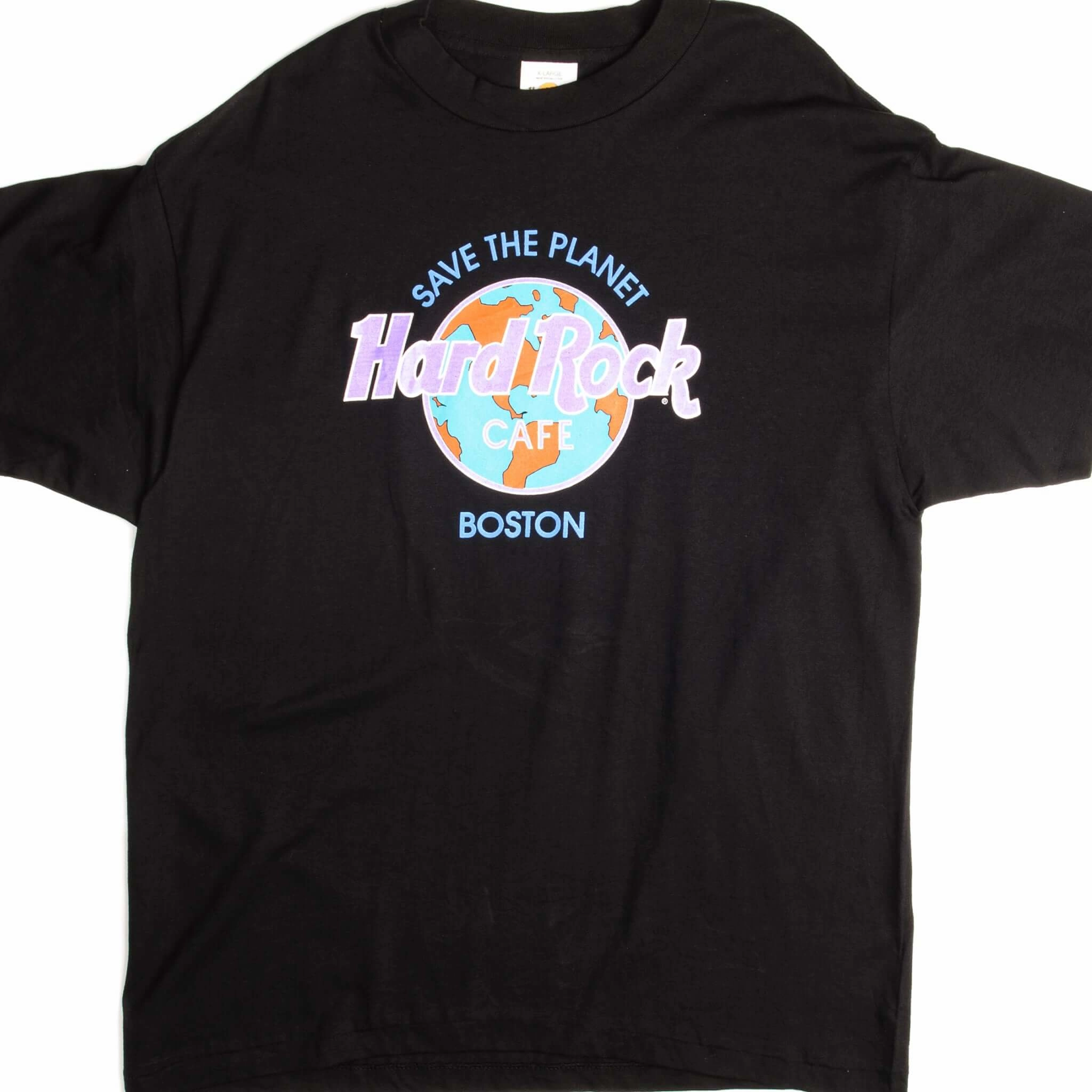 Moisture Control Fabric Relaxed Vibes VINTAGE HARD ROCK CAFE SAVE THE PLANET BOSTON TEE SHIRT SIZE XL MADE IN USA