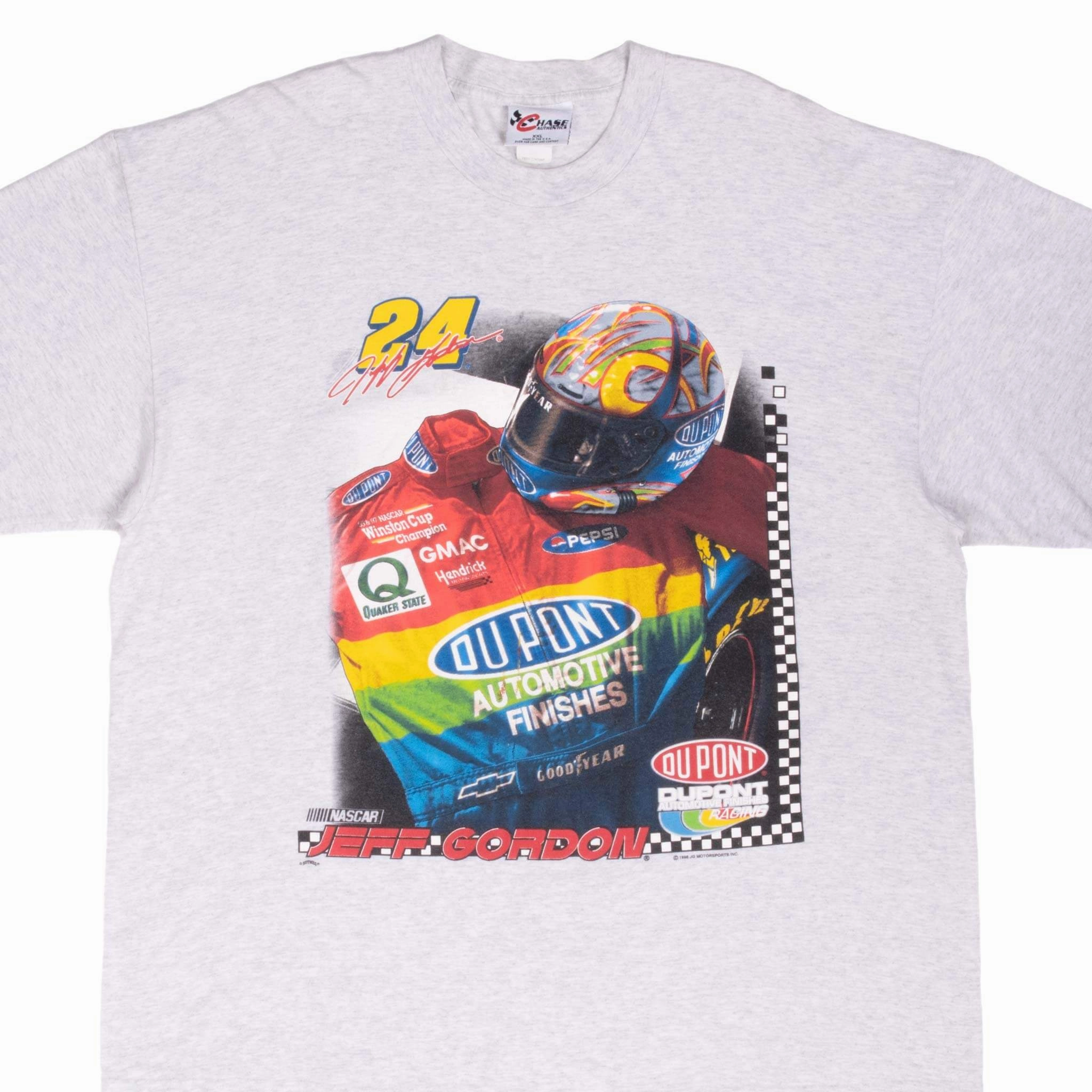 Sporty Stretch Fit VINTAGE NASCAR JEFF GORDON DUPONT 1998 GREY TEE SHIRT 2XL MADE IN USA
