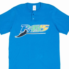 VINTAGE MLB TAMPA BAY RAYS HENLEY TEE SHIRT 1990S XL MADE IN USA Durable Material Pastel color