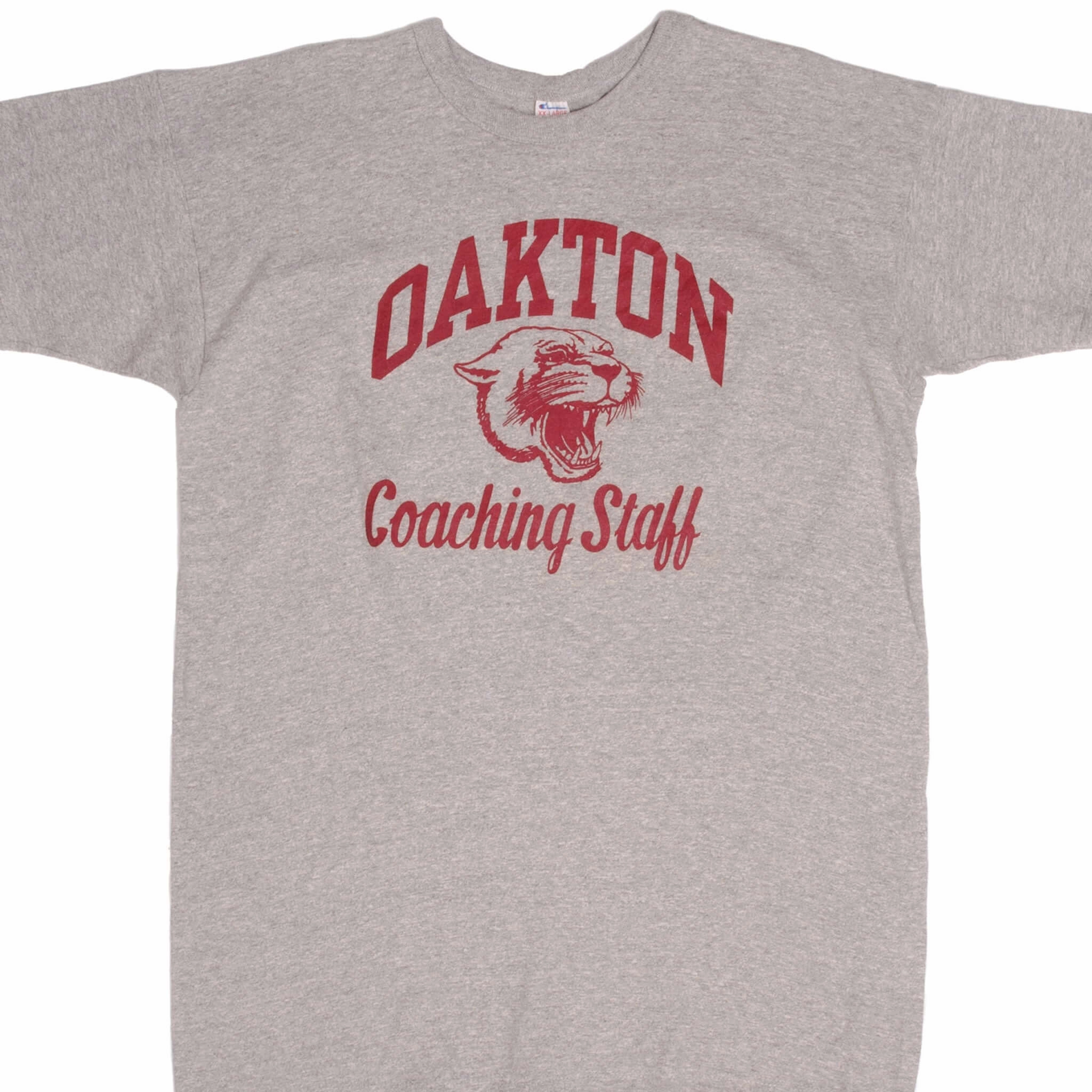 VINTAGE CHAMPION OAKTON TEE SHIRT EARLY 1980S SIZE XL MADE IN USA UV resistant elastic waistband