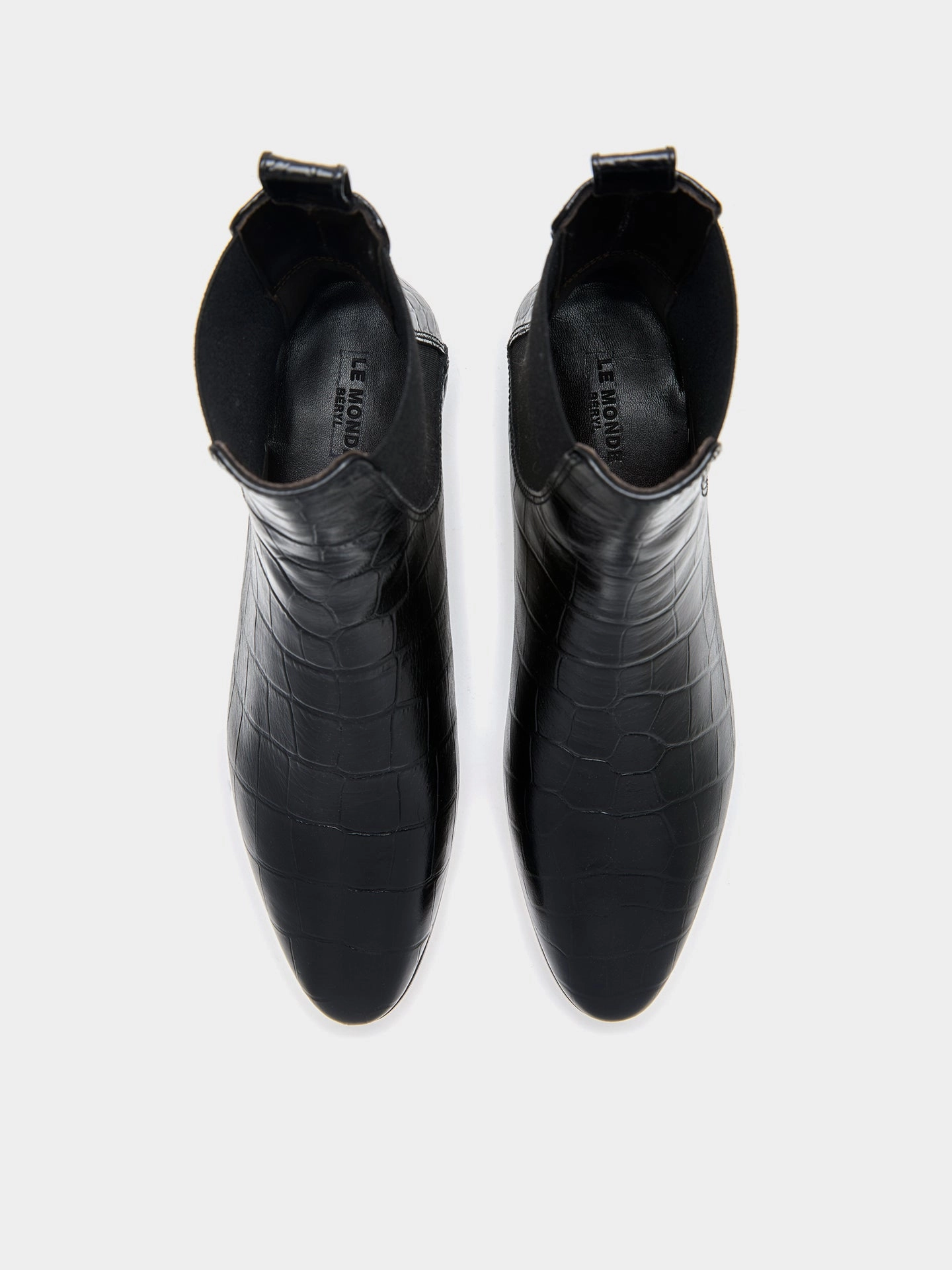 Allegra Chelsea / Coco Black Leather Croc Effect Multi   Purpose Comfort Lining Rough Terrain