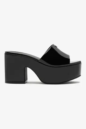 Miso Platform Mule In Black Patent Leather Cozy Step Basics First Choice